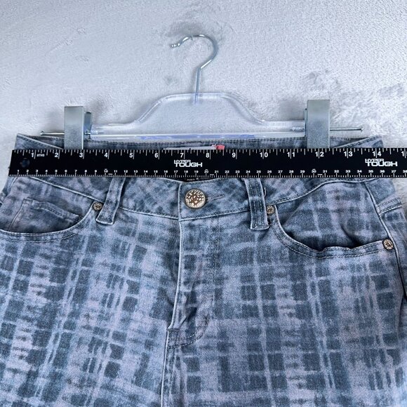 Cabi Jeans Skinny Denim Stretch Grid Print Low Rise Womens Navy Gray Size 8 - Picture 8 of 12